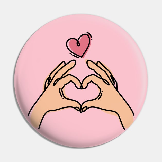 Hand Heart Pin by mirailecs