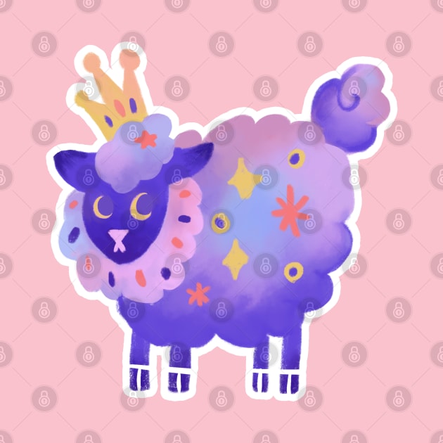 Purple Galaxy Princess Sheep in Digital by narwhalwall