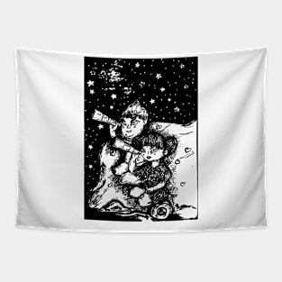 Stargazing Amidst Clouds with a Loved One: A Celestial Serenade Tapestry