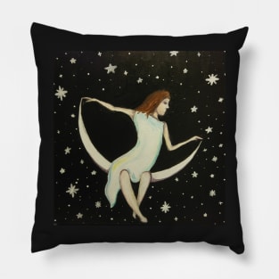 Girl on the Moon Pillow