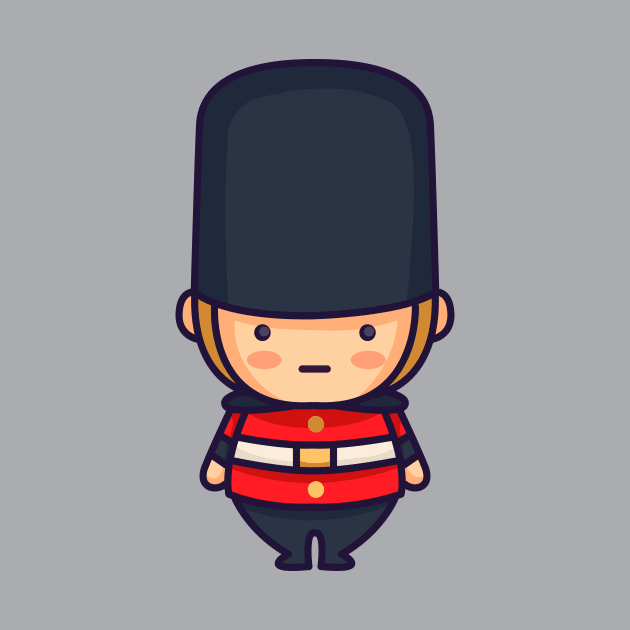 Cute British Royal Guard Cartoon by SLAG_Creative