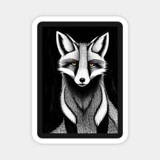 BLACK AND WHITE FOX Magnet