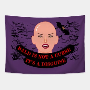 Bald Halloween Curse Tapestry