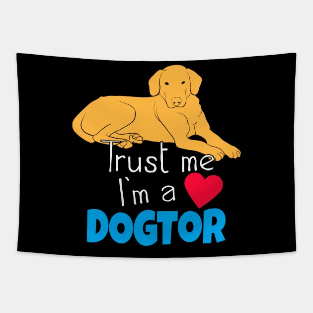 Dogtor funny Pet Doctor Veterinarian Tapestry by Foxxy Merch