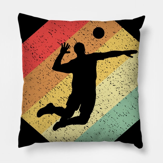 Retro Vintage 80s Volleyball Gift For Volleyball Players Pillow by OceanRadar