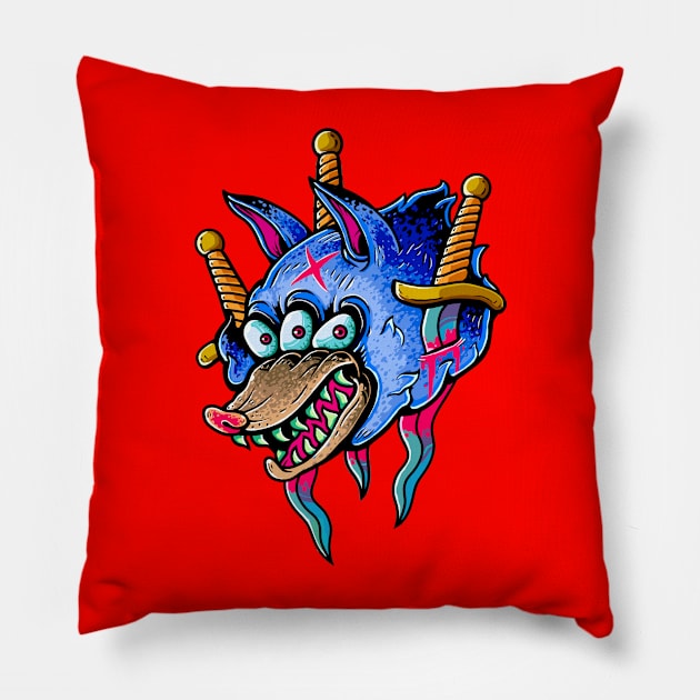 Evil Wolf Pillow by Villainmazk