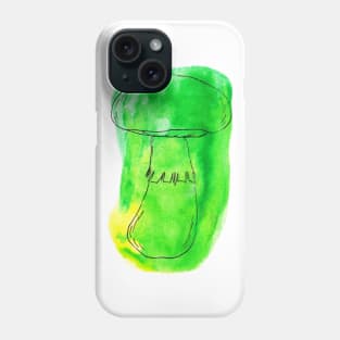 Green Watercolor Mushroom Phone Case