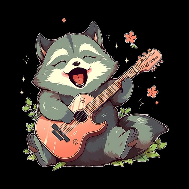 raccoon guitar by piratesnow