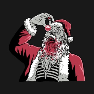 Santa eating a glowing... T-Shirt