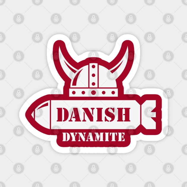 Danish Dynamite (Denmark / Football / Viking / Missile / White) Magnet by MrFaulbaum