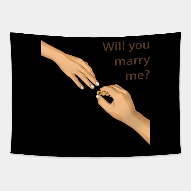 WILL YOU MARRY ME Tapestry by canzyartstudio