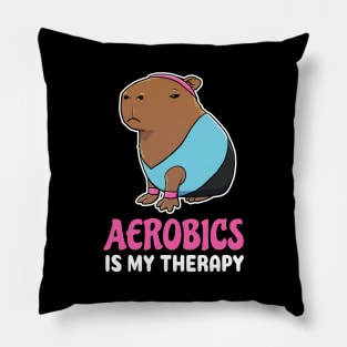 Aerobics is my therapy cartoon Capybara Pillow