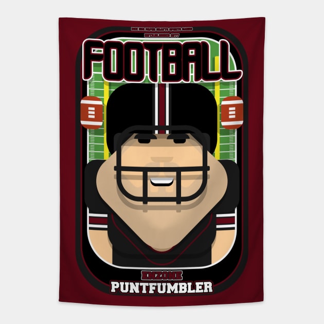 American Football Black and Maroon - Enzone Puntfumbler - Victor version Tapestry by Boxedspapercrafts