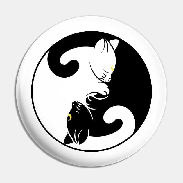 Cats Yin Yang Pin by GNDesign