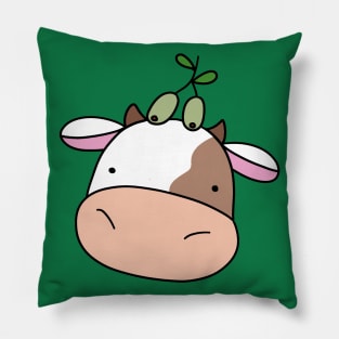 Olive Cow Face Pillow