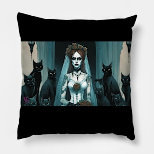 Darkness Bride with her cats Pillow