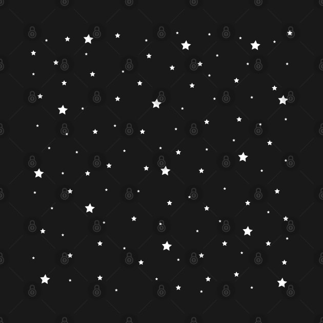 Tiny Stars Dark - White Stars by Tilila