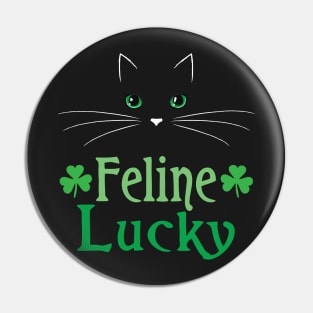 Feline Lucky St. Patricks Day Irish Cat Pin