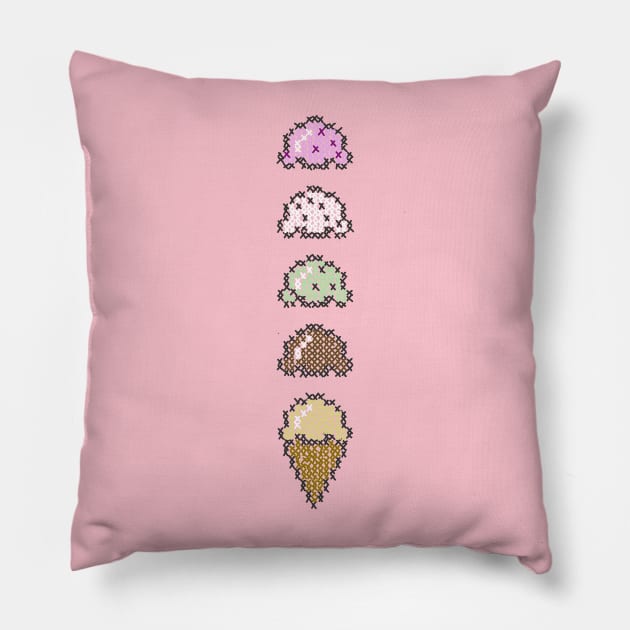 Delicious dessert Pixel icecream Pillow by Orloff-Tees