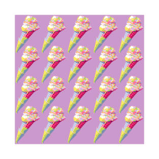 Ice cream cone Wpap Pop Art Pattern purple background T-Shirt