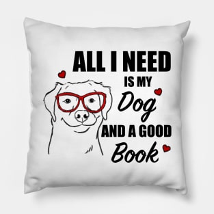 Dog Lover, Book Lover, Dogs and Books Pillow