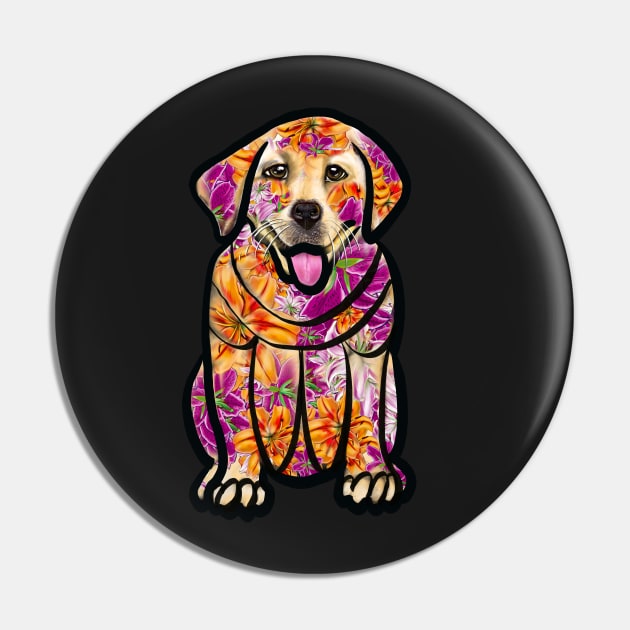 Dogs dog, Labrador retriever in flowers- doggie floral  cute Golden Labrador retriever puppy dog in winter beanie hat Pin by Artonmytee