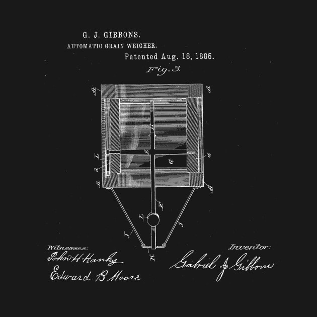 Automatic Grain Weigher Vintage Patent Hand Drawing by TheYoungDesigns