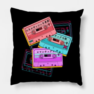 Casette tapes (for dark background) Pillow