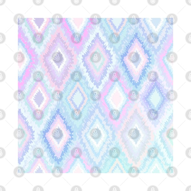 Pattern- Pastel rainbow tie dye polygonal Ikat Pattern mask Aesthetic Pink, Blue, Purple, Peach and Grey Design by best-vibes-only