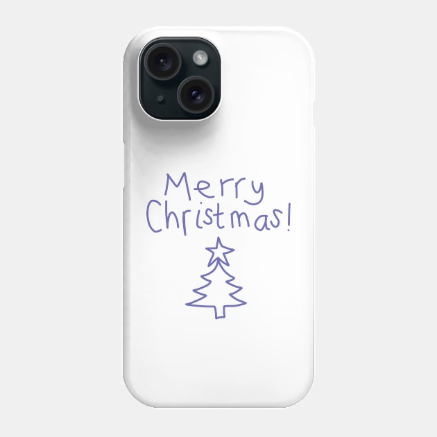 Merry Christmas Tree Minimal Phone Case by ellenhenryart