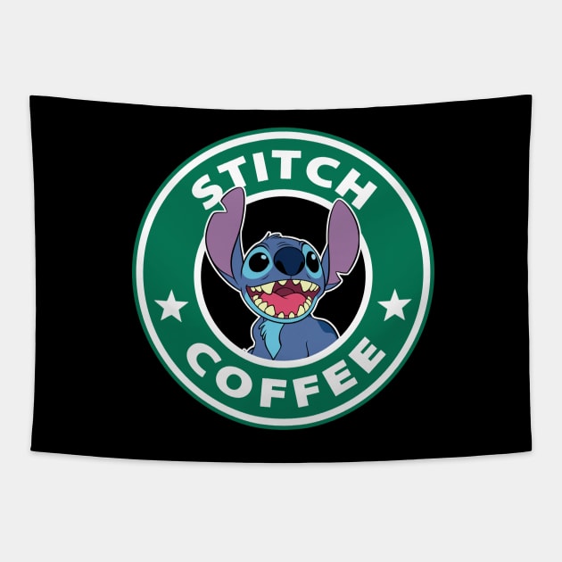 Stitch Coffee Tapestry by TeeGrayWolf