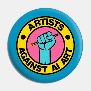 Artists Against AI Art Pin