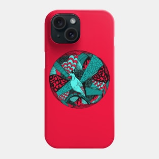 Turqred Circle of The Northern Cardinal Phone Case