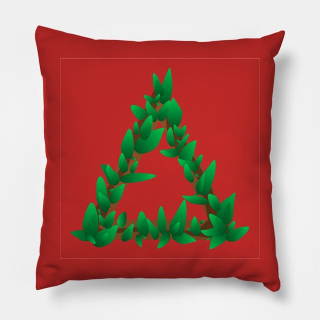 Triangle Wood Leaf Game Play Button Pillow by crackerflake