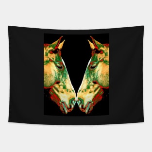 Abstract Horse Heads Tapestry