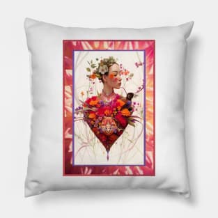 Floral Garden Woman Pillow