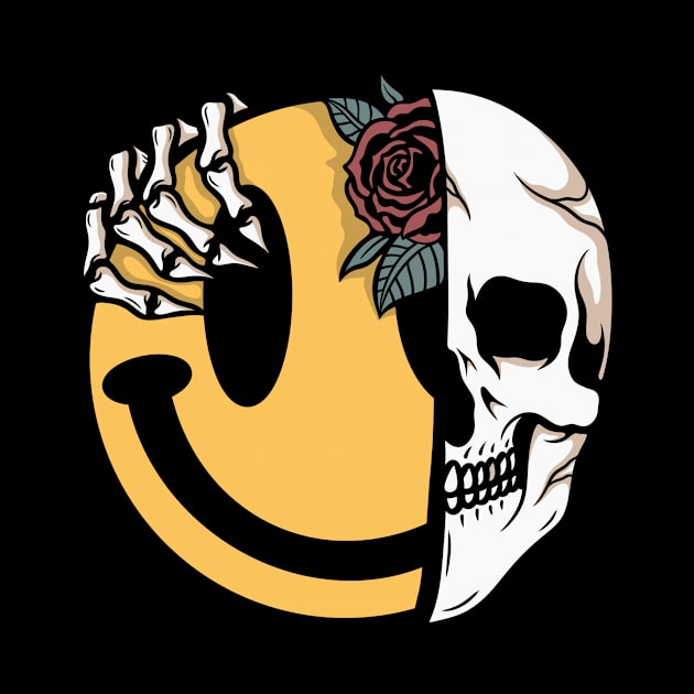 Smile rose skull by gggraphicdesignnn