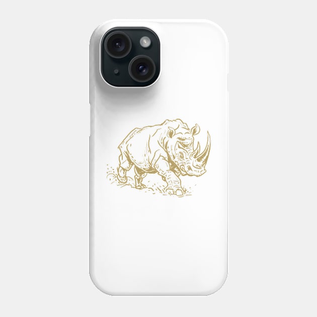 Rhino Run Wild, Rhinoceros Phone Case by Studio DAVE