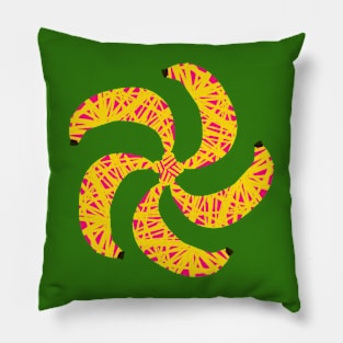 Modern Pink and Yellow Banana flower pattern Pillow