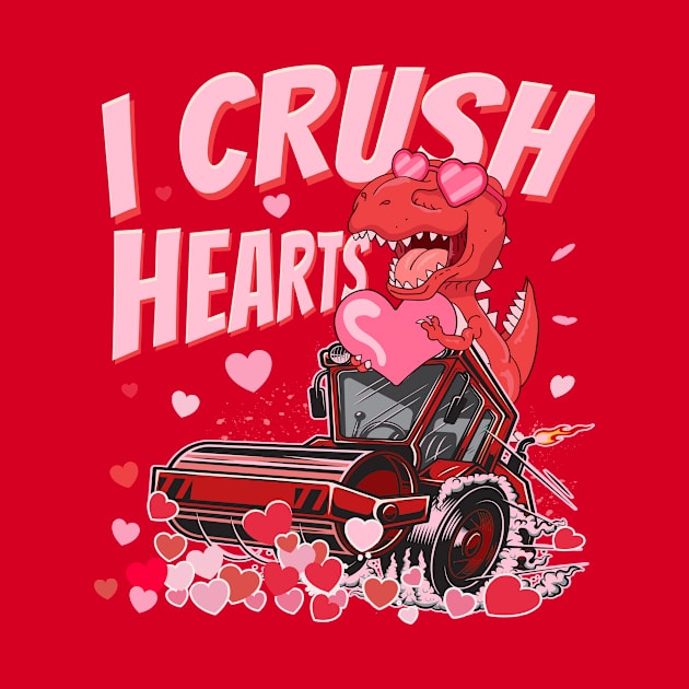 I'm Ready To Crush Hearts Monster Truck T-Rex Valentines by Woodsnuts