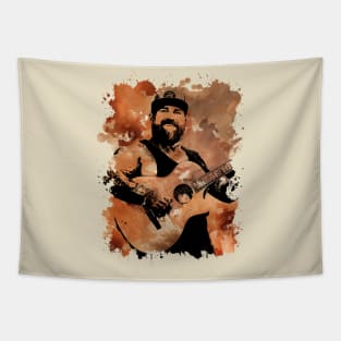 Zachry Alexander - Brown Watercolor Splash T-Shirt Tapestry