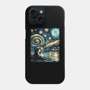 Whisker Wonderland Otter Elegance, Starry Night for Wildlife Lovers Phone Case