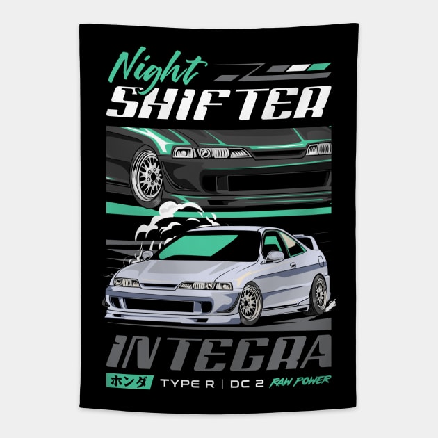 Integra Type R DC2 Retro Car Tapestry by milatees