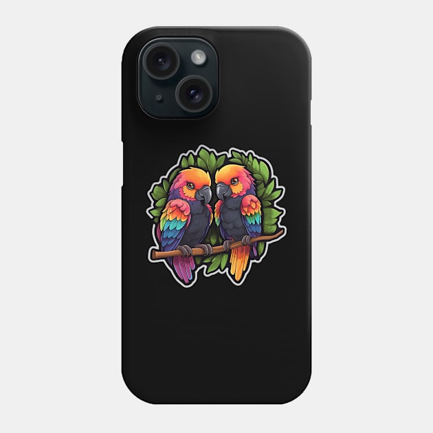 Colorful Parrot Cockatoo - Parakeet Macaws Parrot Phone Case by fromherotozero