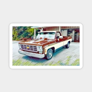 Classic 1977 Chevy C10 Pick Up Truck Magnet