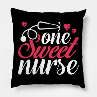 One Sweet Nurse Valentines Day Pillow