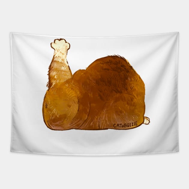 Thanksgiving Turkey Cat Tapestry by Catwheezie