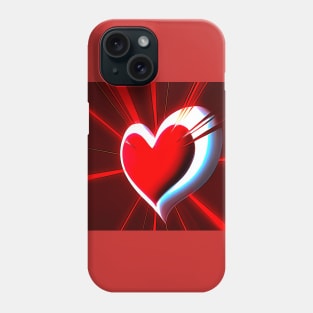 3D Look Artificial Intelligence Art Heart of Jesus Divine Mercy Abstract Expressionism Phone Case