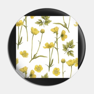 Buttercup summer small flower on white Pin