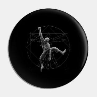 Vitruvian Man Climbing Artwork Climber Boulderer Pin